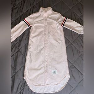 Girls Authentic THOM BROWNE Size 6yr Light Pink Oxford Armband Knee Length Dress